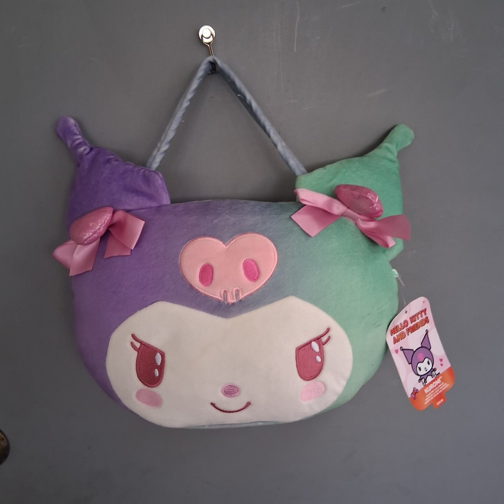 Sanrio Kuromi Valentine Day Plush Bucket Purple Green Ombre Jazwares Tote NWT